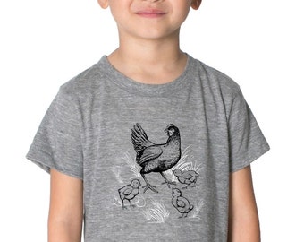 Chicken Shirt, Chicken Tshirt, Baby Toddler tees, Kids Chicken Shirt, Children Farm Shirt, Hen and Chicks tee, boy clothes, girl clothes