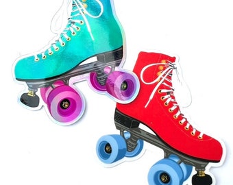 Hologram Roller Skate Sticker: 3-Inch Waterproof Vinyl