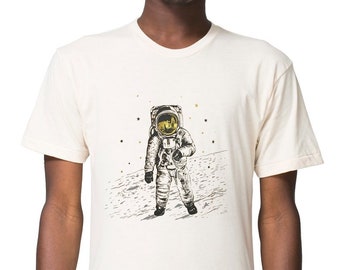 Astronaut Moon T Shirt, Mens Space Shirt, Apollo 11 space walk on the moon tee, Moon Shirt, Space Man Shirt, unisex astronomy shirts t-shirt