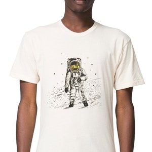 Astronaut Moon T Shirt, Mens Space Shirt, Apollo 11 space walk on the moon tee, Moon Shirt, Space Man Shirt, unisex astronomy shirts t-shirt image 1