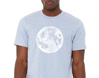 Full Moon Graphic Tee, Blue Moon Shirt, Graphic Tees for Men, Moon Tshirt, Moon Shirt, Gift For Men, Cool T Shirt, T Shirts For Men