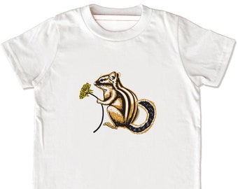 Organic Chipmunk T-Shirt: Hand-Screened Woodland Tee