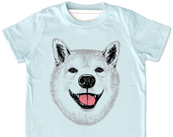 Kids Happy Dog Shirt, Shiba Inu Shirt, Shiba Dog Lovers Shirt, cute dog kid gift, husky dog shiba inu, Happy Doggo, doge doggo boy shirt