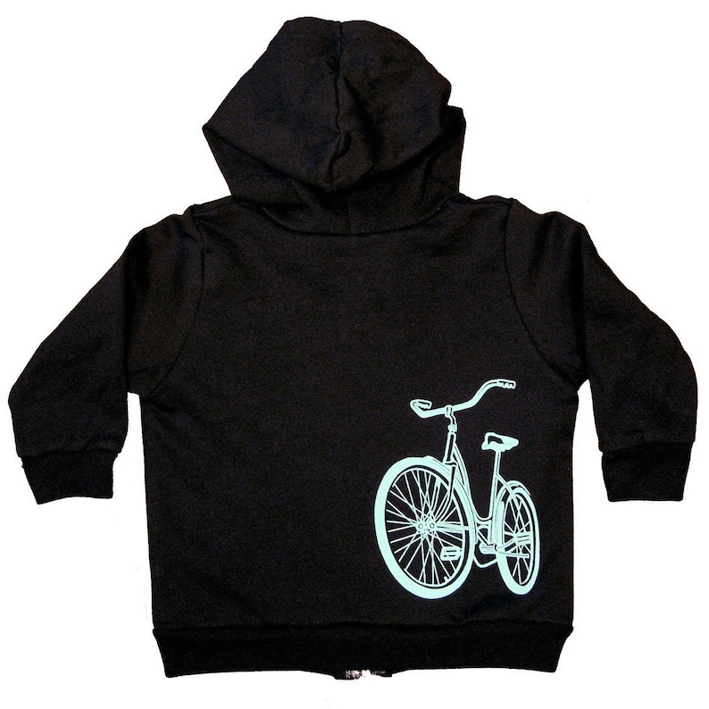 Ride a Bike Hooded Sweatshirt long sleeve black zipper Etsy
