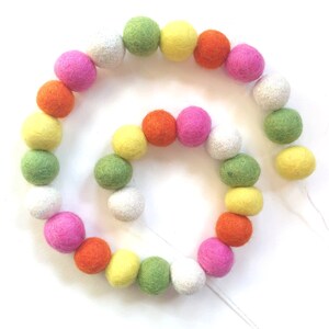 Colorful Felt Ball Garland, Glitter felt ball Garland kit, Pom pom Garland, Nursery Decor, Baby Shower Decor, DIY garland craft for kids