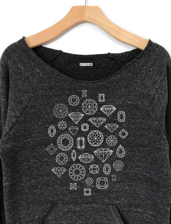Buy Womens Diamond Sweatshirt Geometric Shapes off the Shoulder