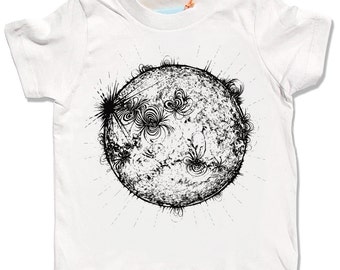 Sun shirt, Solar System tee, Kids Space Shirt, Astronomy shirt, Organic shirt, Childrens clothing, Sunshine shirt, monochrome science shirt