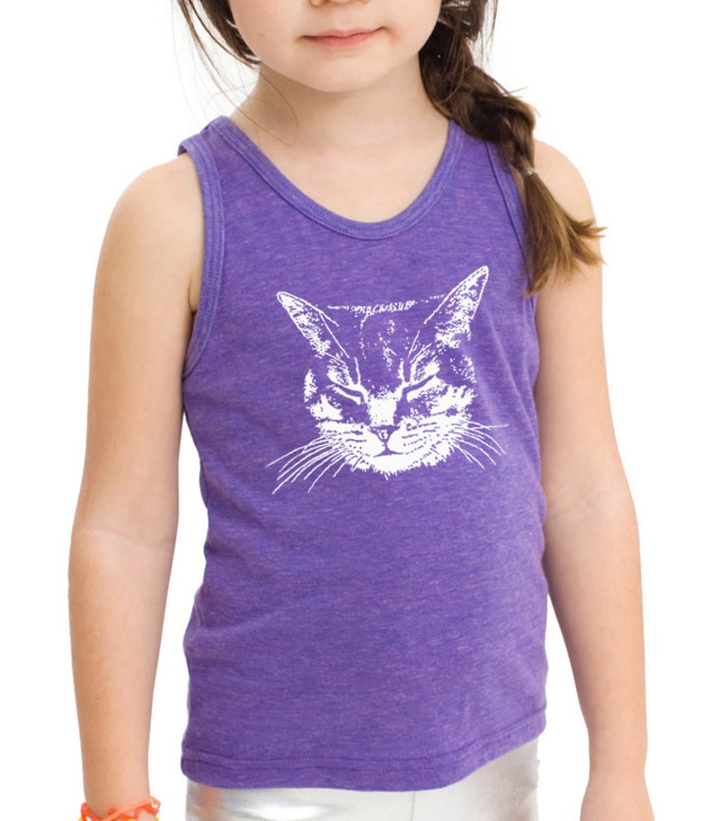 Cat Shirt Kids Cat shirt Purple Cat tshirt Meow Kitty Etsy
