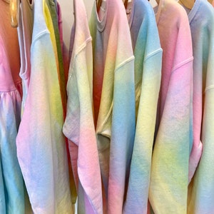 Misty Rainbow Sweatshirt, Hand Painted Rainbow Shirt, Rainbow Colors image 5