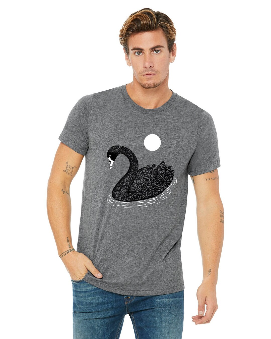 Black Swan Graphic Tee: Hand Screen-printed Unisex T-shirt - Etsy