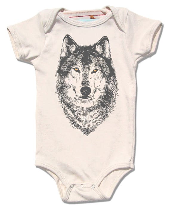 Baby Wolf Onesie grijze wolf shirt Wolf Romper baby boy baby