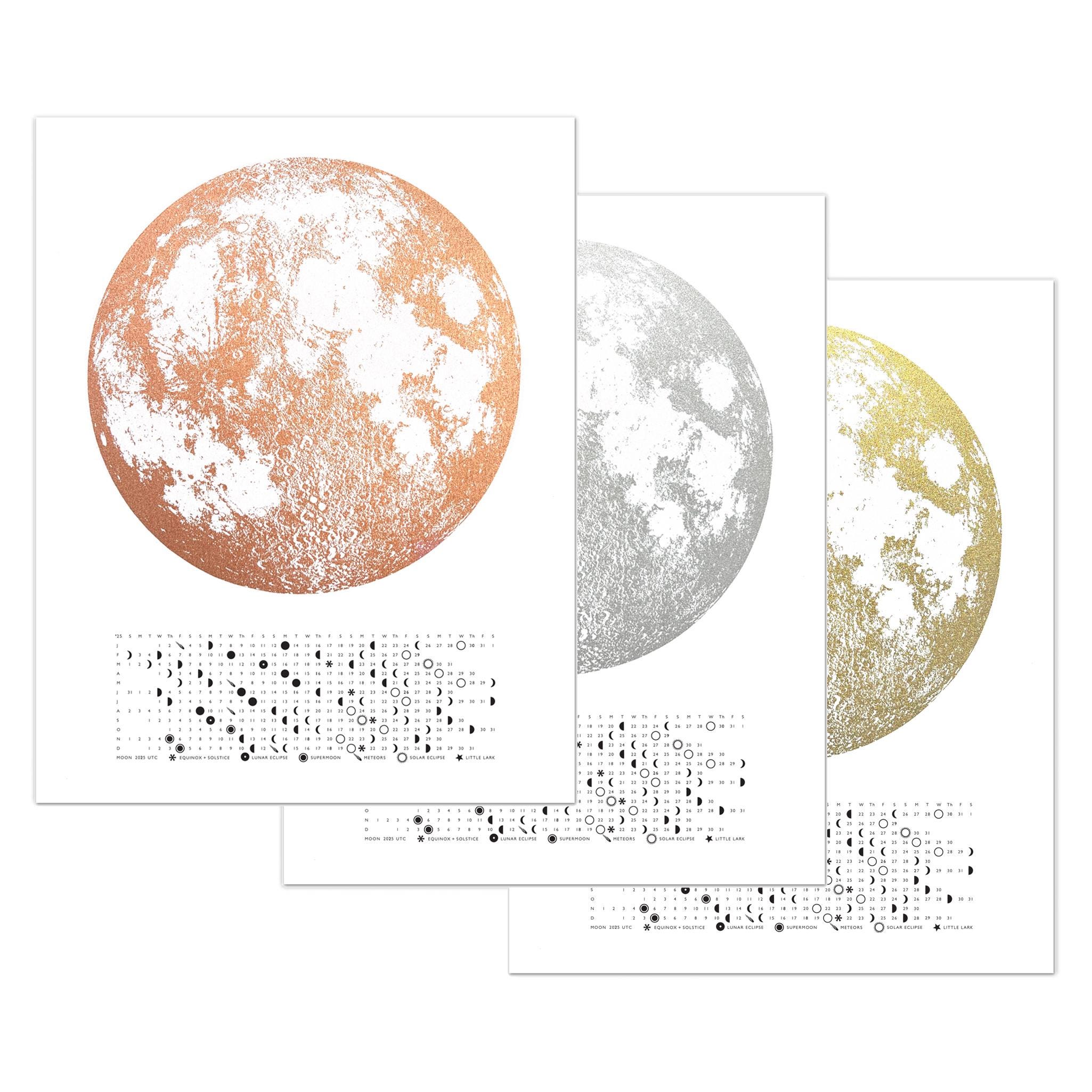 Moon Calendar 2025,2025 Moon Phase Calendar Wall Poster,Astrology De