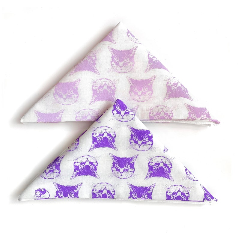 Cat Bandana, Cute Kitty Face Bandana, bandanas, mens bandana, womens bandana, cat head scarf, reusable cloth, colorful scarf, cats cat gift image 9