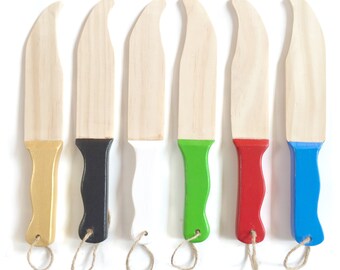 Kids Toy Knife, Wooden Knife, Wooden Knives, Classic Toys, Classic Wooden Toy, Colorful unisex boy girl toy, kids gift, Fun Imaginary Play