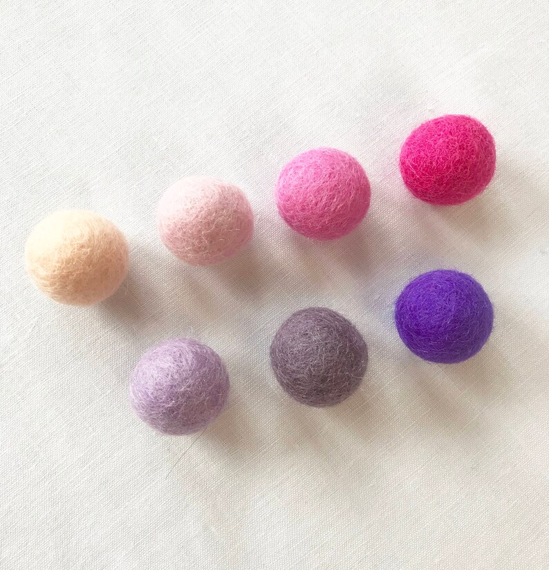 13 Extra Wool Felt Ammo Balls, Gentle play for Alittlelark Wooden Slingshot toy rainbow mix all colors toys craft fun birthday gift for kids image 3