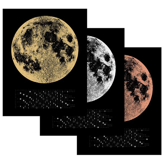 2021 Moon Calendar 2021 Lunar Calendar Gold Wall Calendar Etsy 2021 moon wall calendar