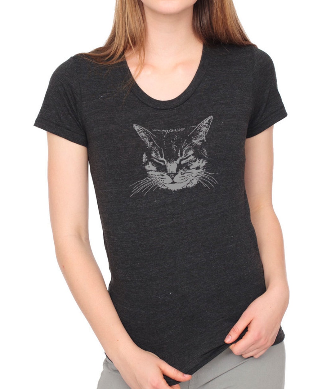 BLACK CAT WOMAN チビTシャツ　黒　ブラック　レディース il_1080xN.277484455.jpg