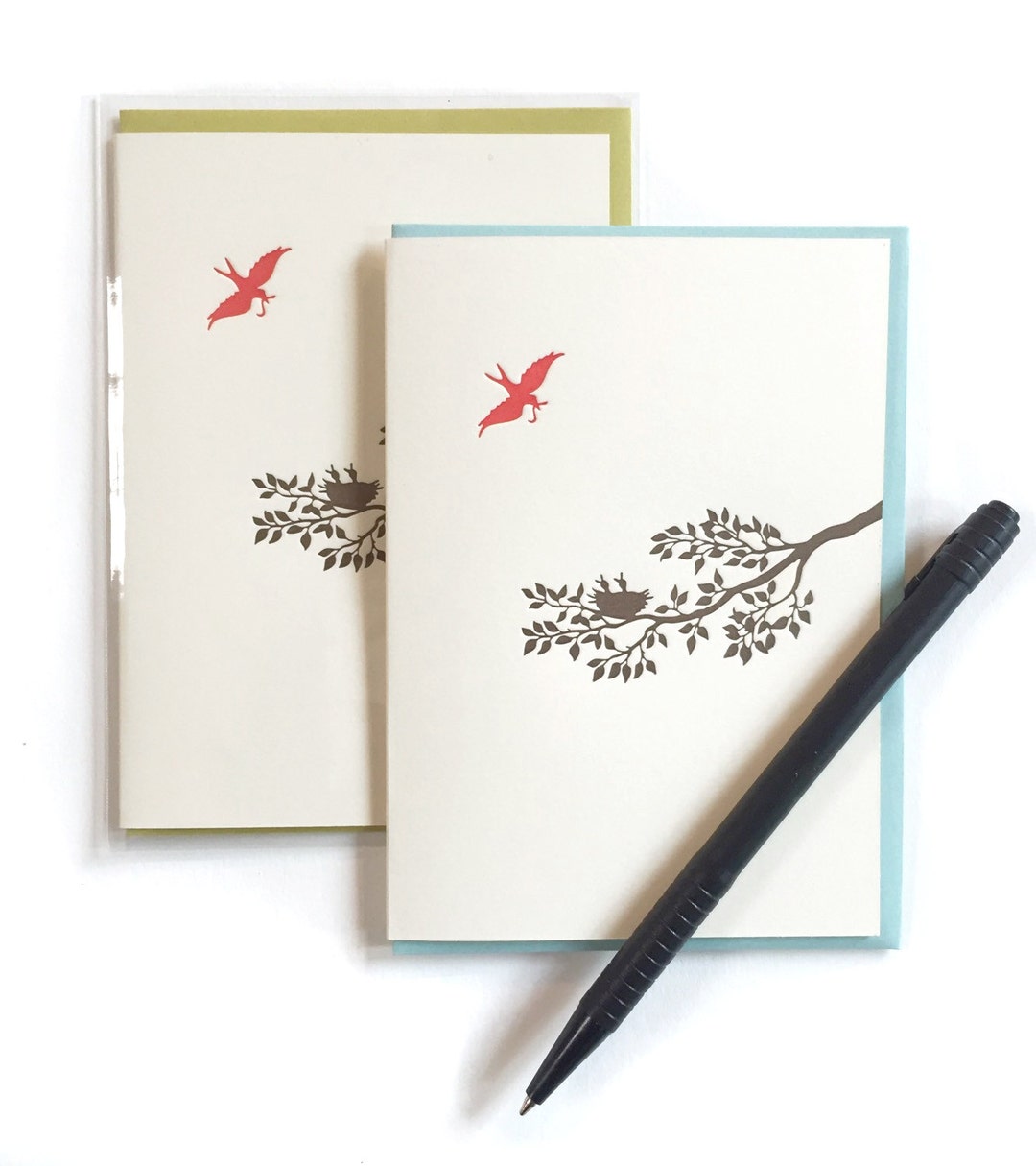 Letterpress Mama Bird Card Set: Handmade Blank Greeting Cards - Etsy