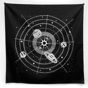 Zonnestelsel-bandana: ruimtecadeau met handzeefdruk
