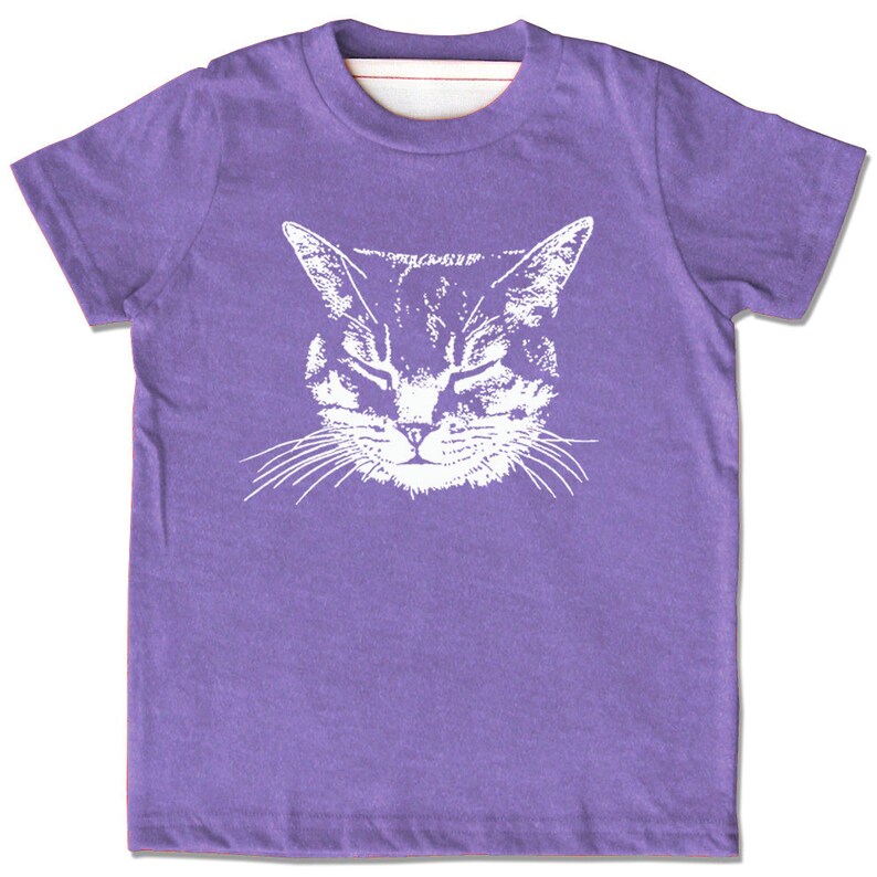 Purple Cat Shirt, Women's Clothing, Cat T-shirts, Kitty Shirt, Kitten Shirt, Cat T-shirt, Cat tee, Cat lover gift, Kittens Kitty Cat Shirt image 2