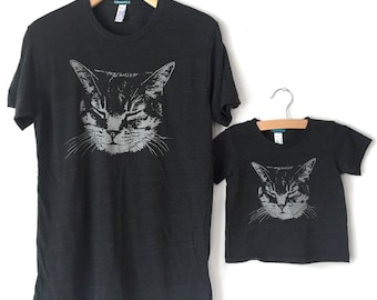 Matching Father Son Cat T-Shirt Set: New Dad Gift