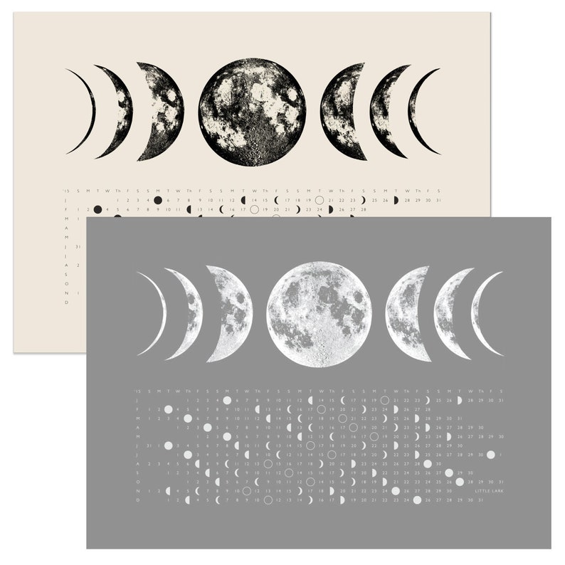 2023 Calendar Towel, 2023 Moon Phase Calendar Kitchen Towel, Moon Phase Chart, Moon Phases Print, Full Moon Calendar, Lunar Calendar image 7