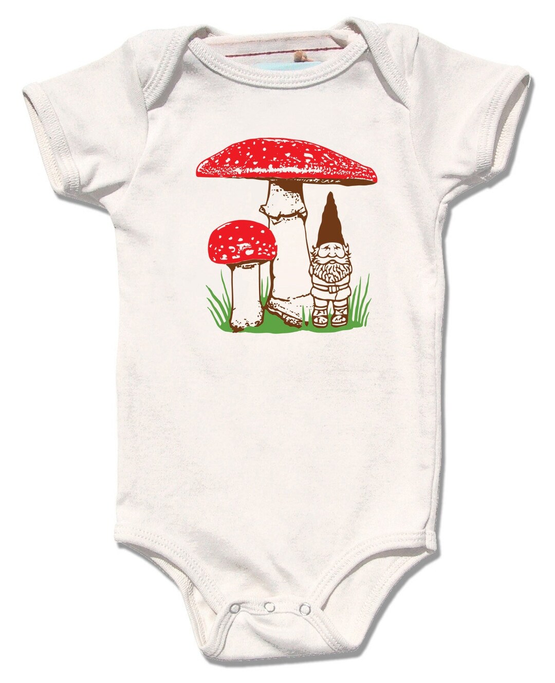 Gnome Onesie Organic Baby Clothes Gnome Mushroom Bodysuit Etsy