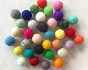 Regenbogen Wollfilz Pom-Poms (2,5 cm): Handgemachte Bastel-Pom-Poms