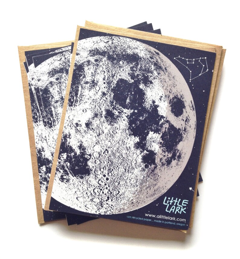 Moon Card Moon Cards Single A2 Size Moon Stars Greeting Etsy