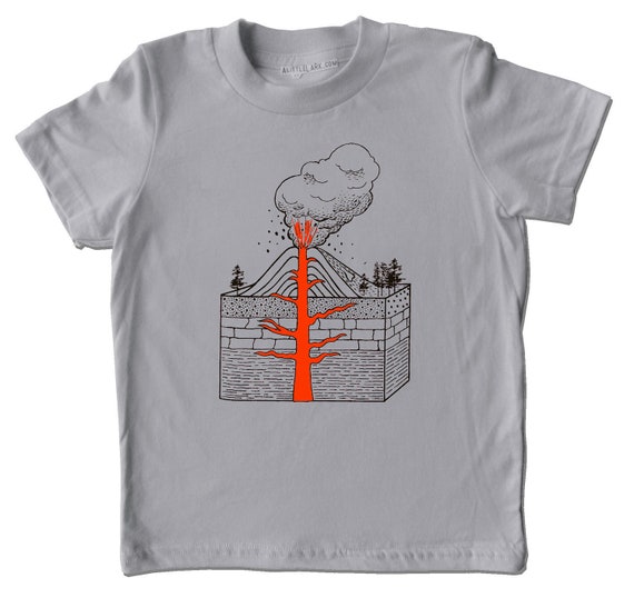Exploding Volcano Kids T-shirt: Science Geology Tee - Etsy