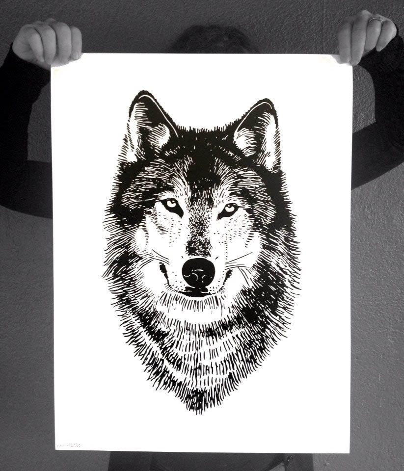 Wolf Art Print Wolf Poster Handprint Wolf Silkscreen Nature Etsy Wolf Art Print Wolf Poster Handprint Wolf Silkscreen Nature Etsy