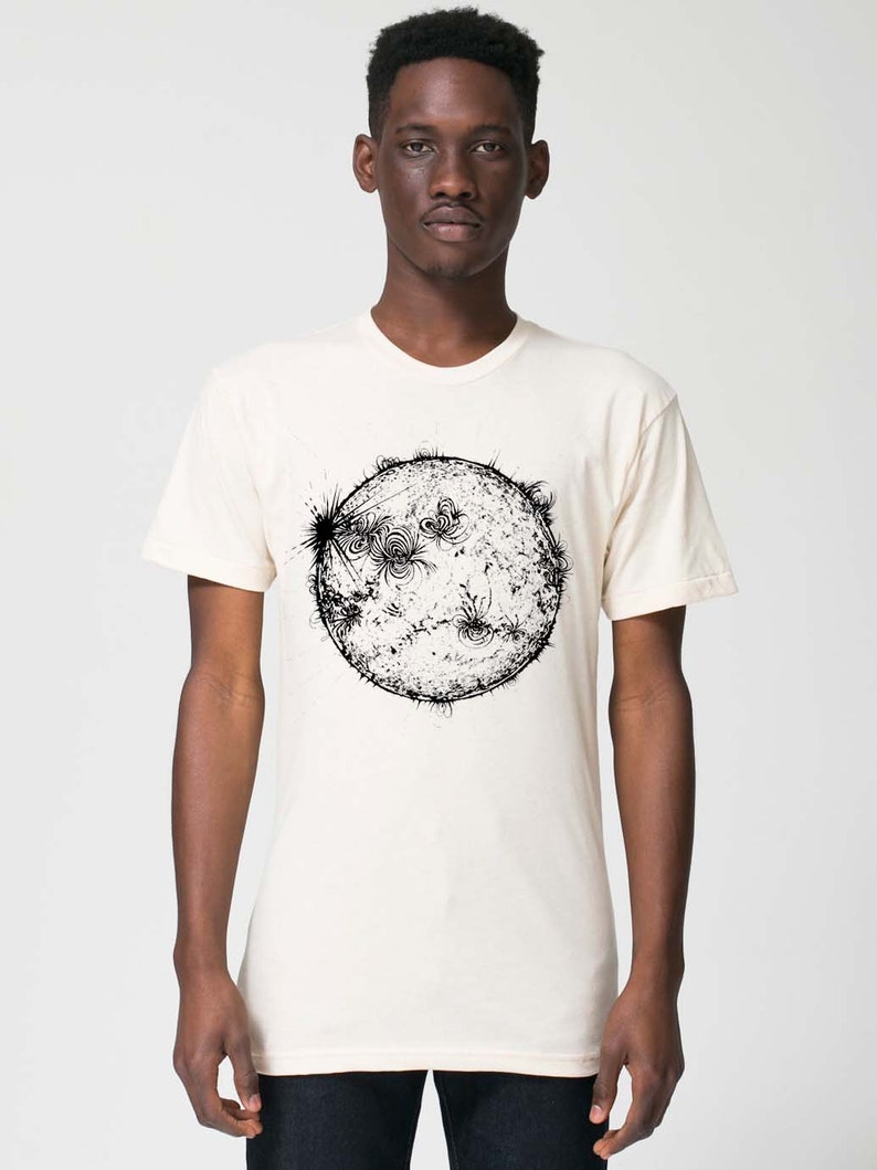 Sun Shirt, Space Shirts, Science tshirt, mens astronomy shirt, unisex adult clothing, Solar graphic tee, monochrome t-shirt science shirts image 3