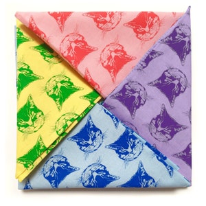 Cat Bandana, Cute Kitty Face Bandana, bandanas, mens bandana, womens bandana, cat head scarf, reusable cloth, colorful scarf, cats cat gift image 1