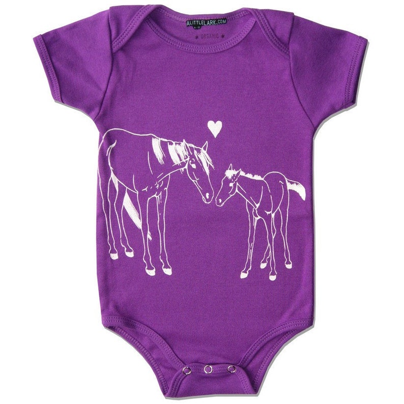 Horse Onesie HORSE and Foal Organic Baby Clothes Violet Etsy
