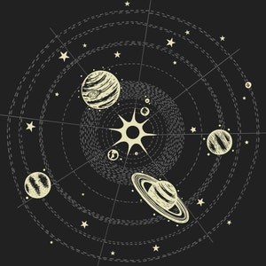 Men's Solar System Shirt, Planets T Shirt, Space Shirt, Space Graphic Tee for Men, Black Planets Shirt, Space Gift For Men, Astronomy Gift image 2