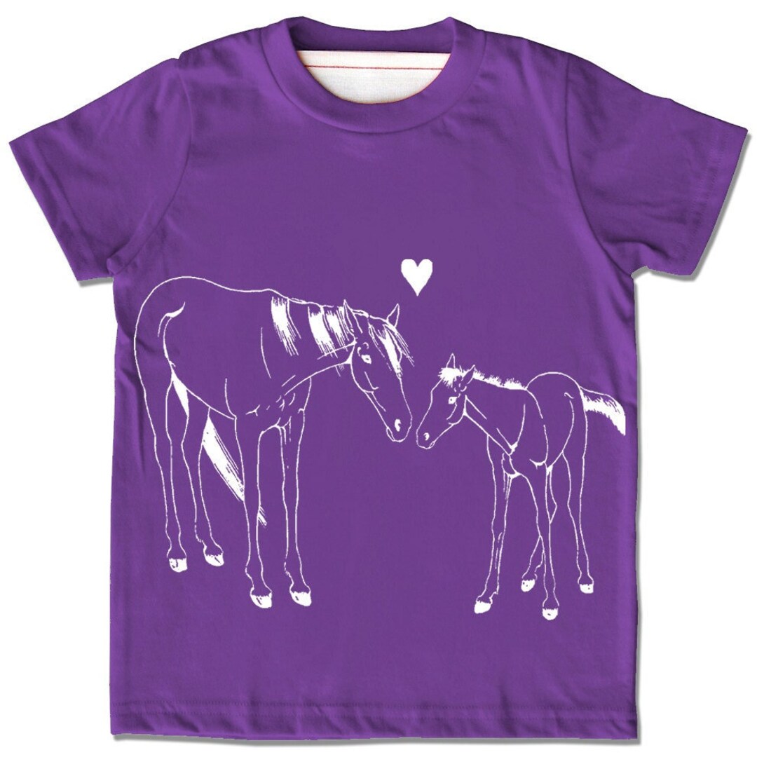 SALE HORSE Shirt Organic Kids Clothes Purple Horse Shirt - Etsy