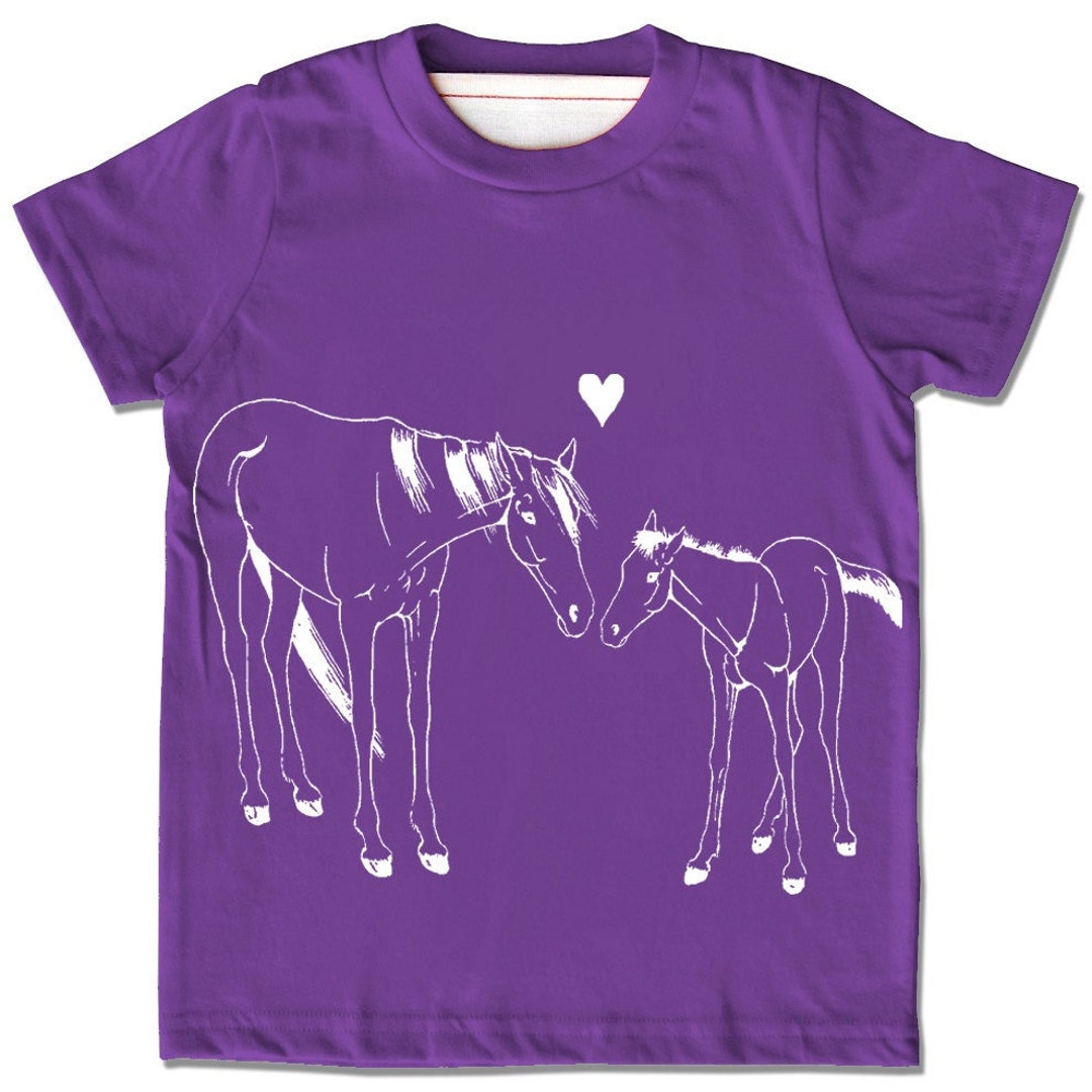 SALE HORSE Shirt, Organic Kids Clothes, Purple Horse Shirt, Horse and