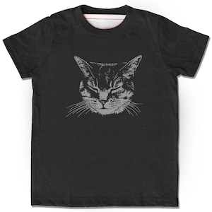 Cat Shirt, Kids Cat shirt, Black Cat t-shirt, Cat Lover gift, Meow Kitty Cat Clothing, Cat tee, Children's Cat Shirt, Kitty Kitten Shirt image 3