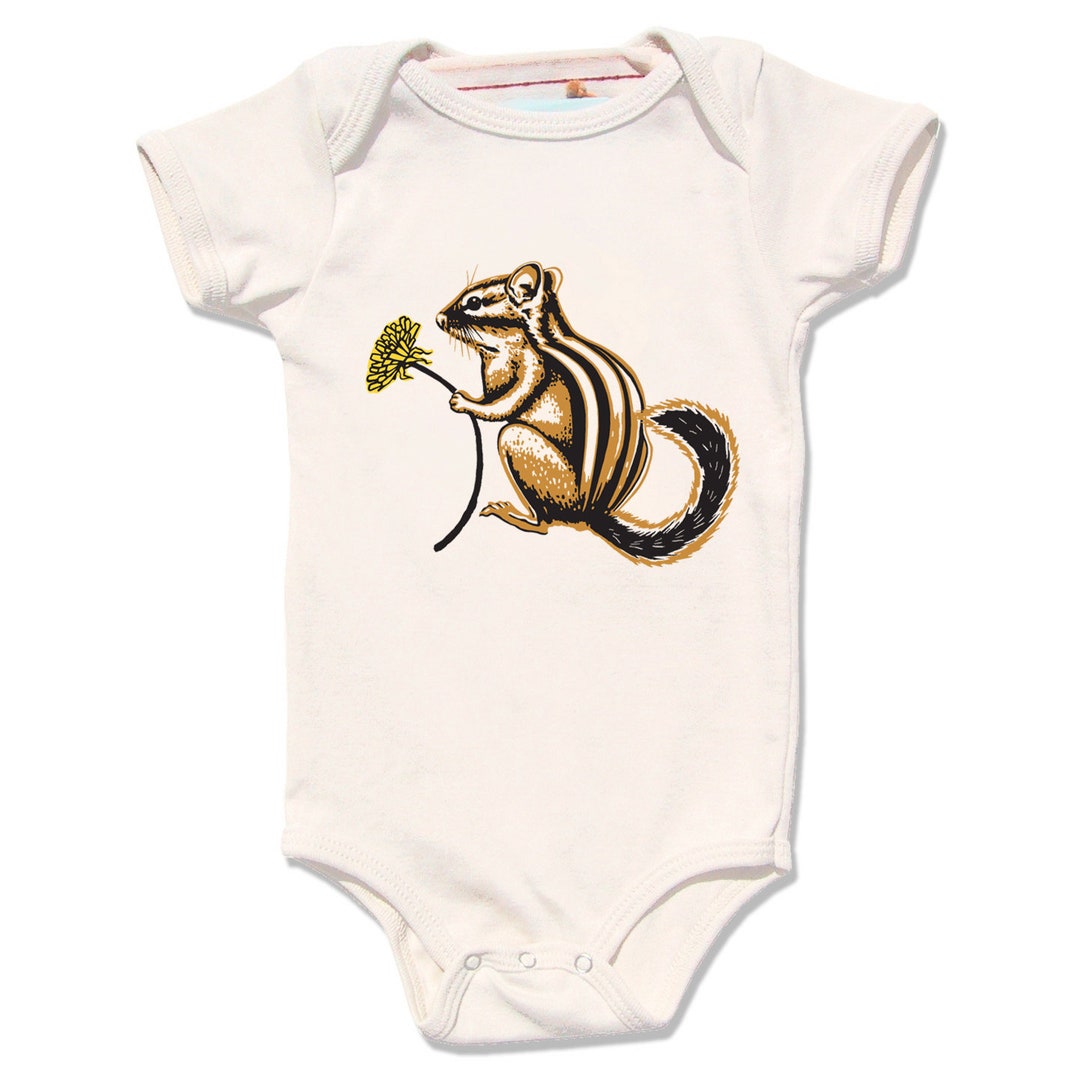 Chipmunk Baby Gift, Organic Baby Clothes, Chipmunk Onesie
