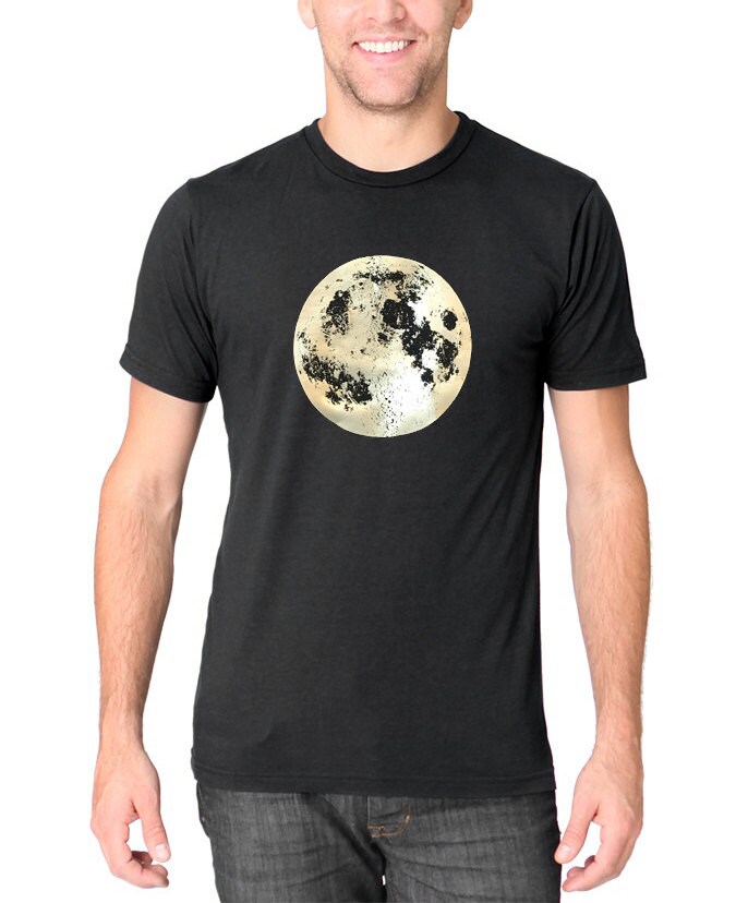 Space Moon T-shirt, Mens Moon Tshirt, Full Moon T-shirt