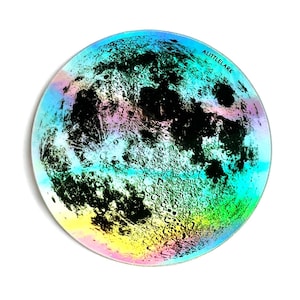 Adesivos de holograma lunar, adesivo lunar de 3 polegadas, lembrancinhas de festa lunar, colecionador de adesivos