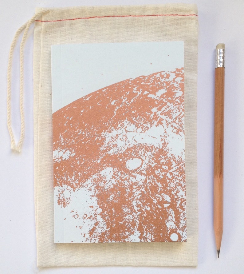 Moon Journal, Small blank notebook, Moon notebook, moon journals, pocket size notebook, travel journal, gold moon silver copper moon image 2