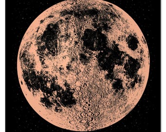 Copper Moon Art Print: Metallic Ink, 22" Square