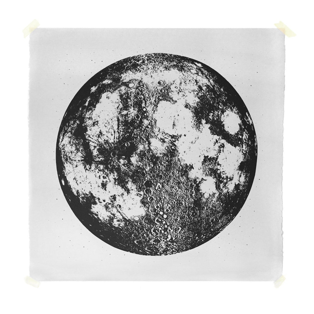 Black Moon Print, Full Moon Print, Moon Phase Print, Lunar