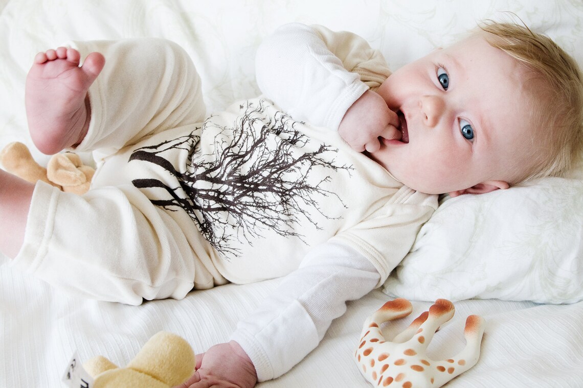 Baby Onesie Organic Baby Clothes Natural Baby Clothing Tree Etsy