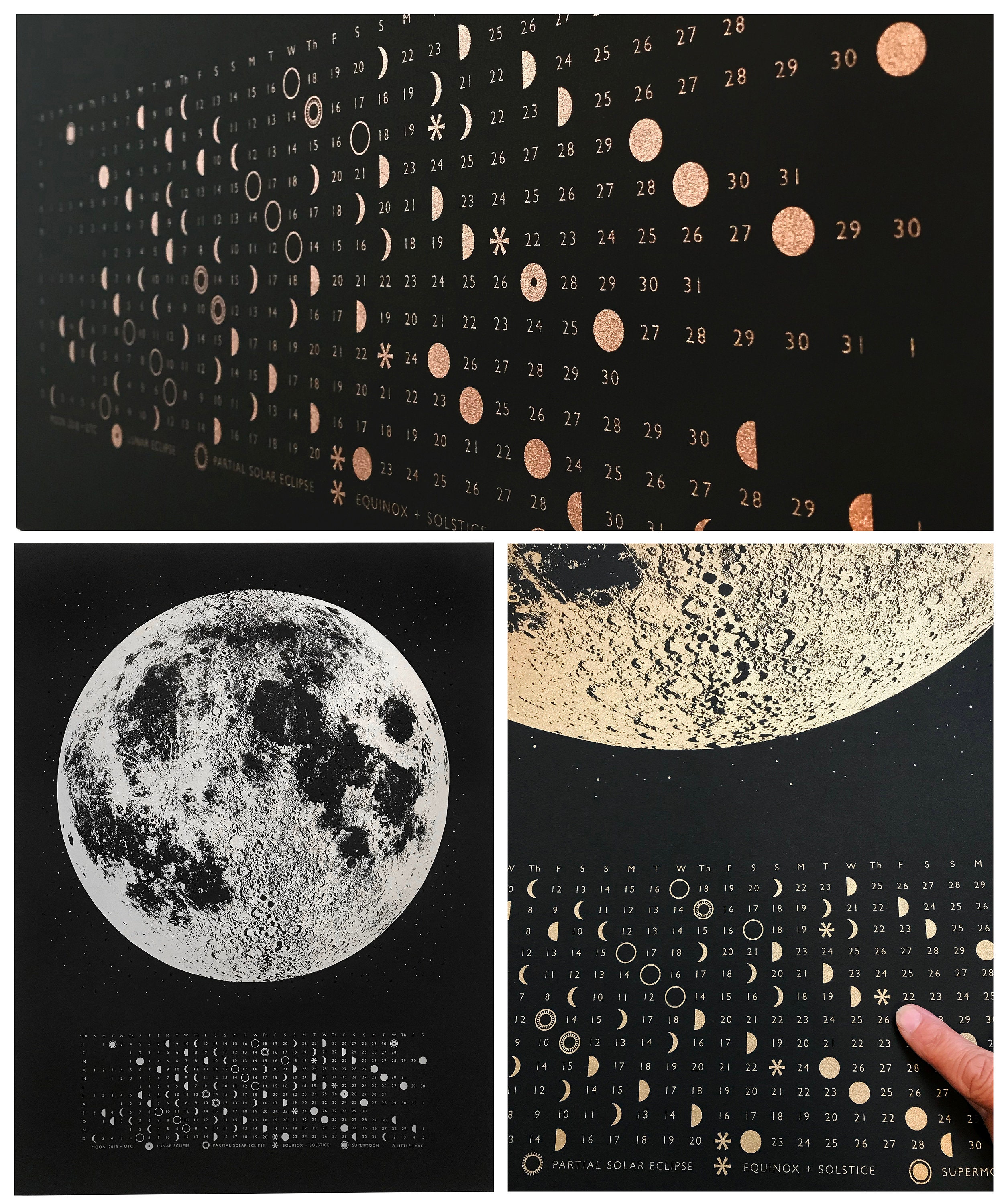 2026 Moon Phase Calendar Art Print: Gold Celestial Wall Decor - Etsy