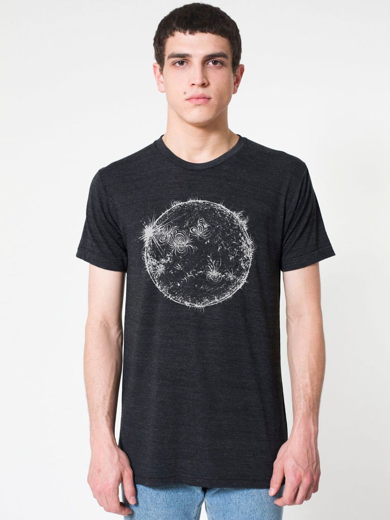 Sun Shirt, Space Shirts, Science tshirt, mens astronomy shirt, unisex adult clothing, Solar graphic tee, monochrome t-shirt science shirts image 1