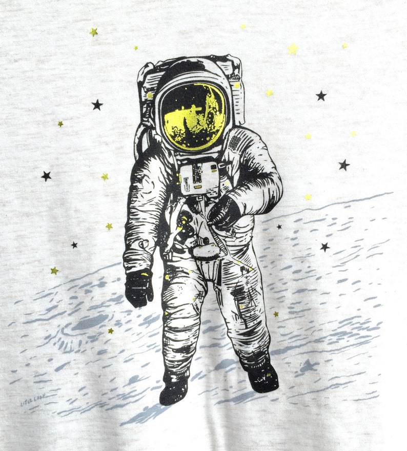 Astronaut Moon T Shirt, Mens Space Shirt, Apollo 11 space walk on the moon tee, Moon Shirt, Space Man Shirt, unisex astronomy shirts t-shirt image 4