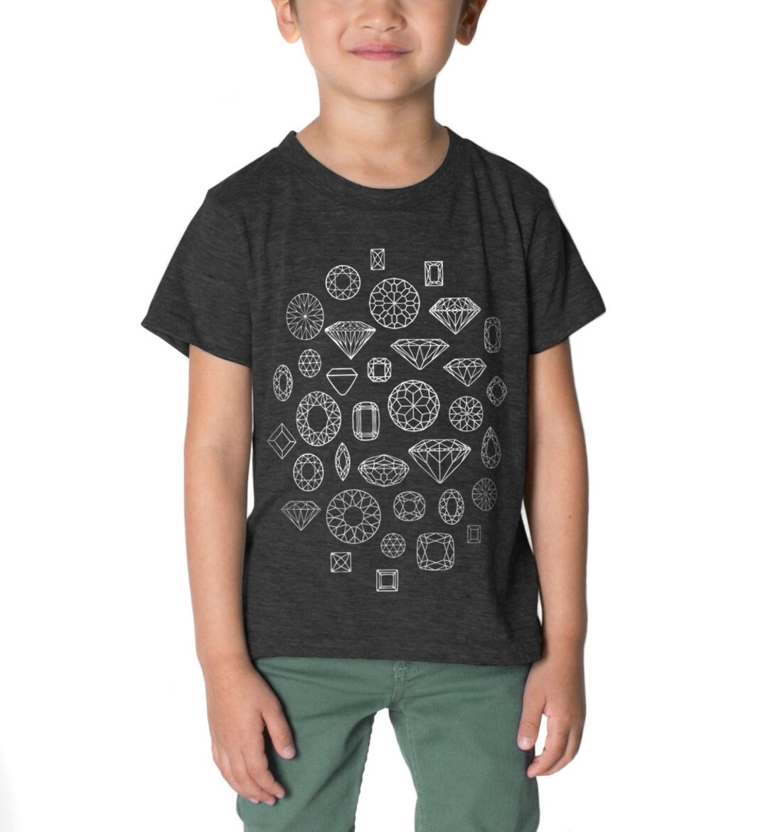 Diamond T-shirt, Kids Black Shirt, Cool Kids Clothes Diamond T-shirt, Kids Black Shirt, Cool Kids Clothes