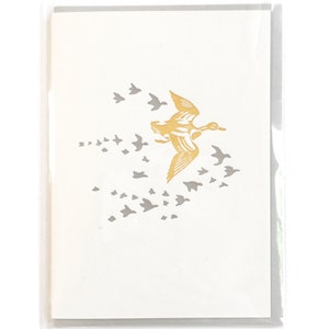 Enten-Karte, Buchdruck-Karte, Enten-Karten, leere Grußkarten, fliegende Gänse in Formation, Mutter-Karte, Natur-Geschenk, Vogel-Liebhaber-Geschenk